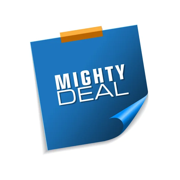 Mighty Deals Blue Sticky Notes — Stock Vector