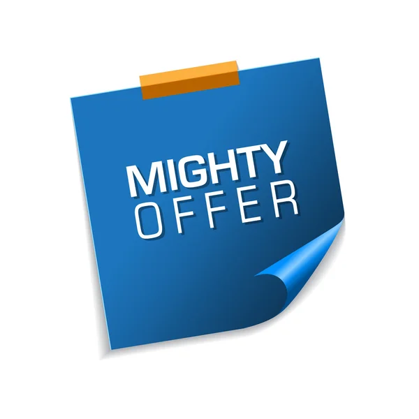 Mighty Offer Blue Sticky Notes — Vector de stoc