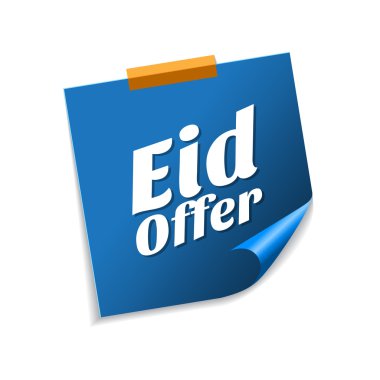 Eid teklif mavi yapışkan notlar