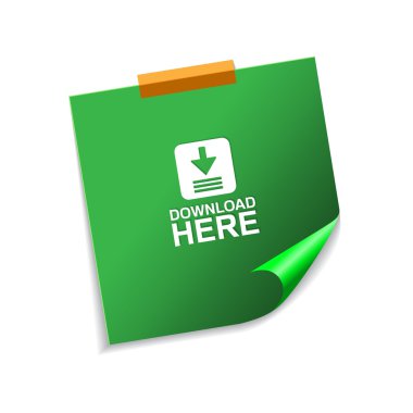 Download burada vektör yeşil yapışkan notlar Web simgesi ayarla düğmesini
