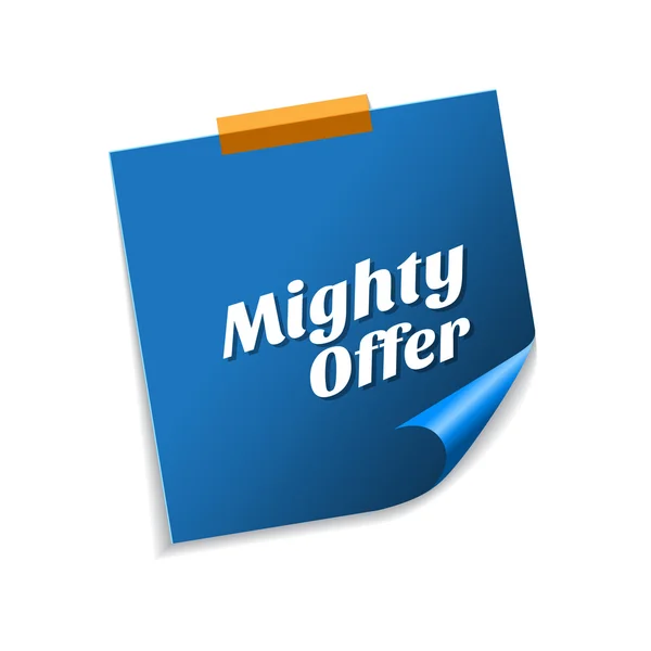 Mighty Offer Blue Sticky Notes — Vector de stoc