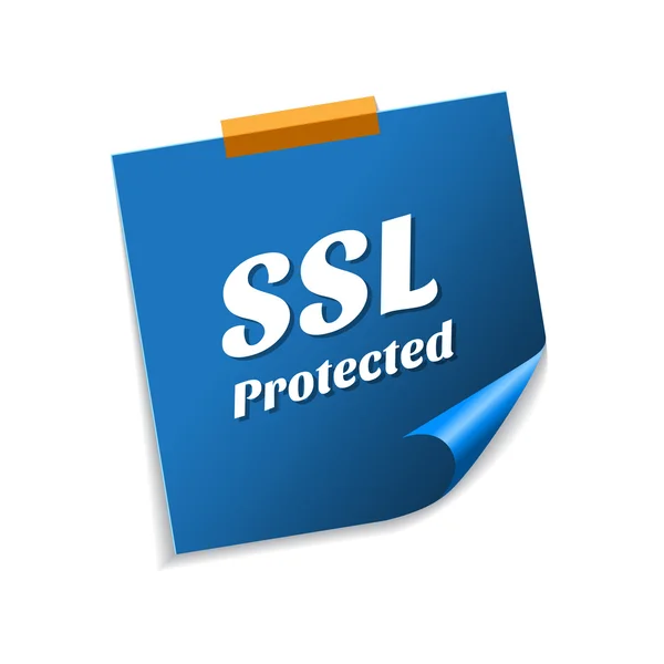 受 Ssl 保护的蓝色粘滞便笺 — 图库矢量图片