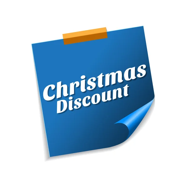 Christmas Discount Blue Sticky Notes — Stock Vector