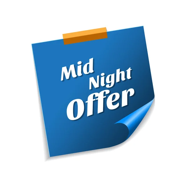 Midnight Offer Blue Sticky Notes — Stock Vector