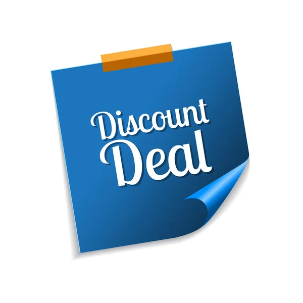 Desconto Deal Blue Sticky Notes — Vetor de Stock