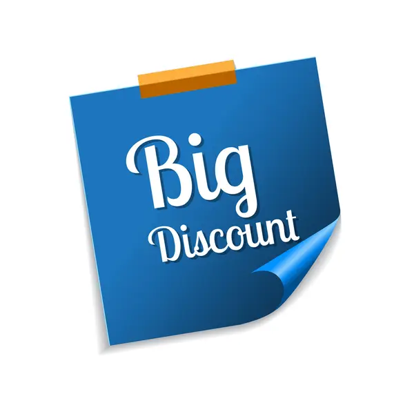 Big Discount Blue Sticky Notes — Stock Vector