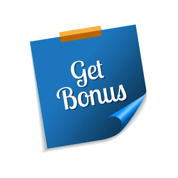 Get Bonus Blue Sticky Notes — Stock Vector