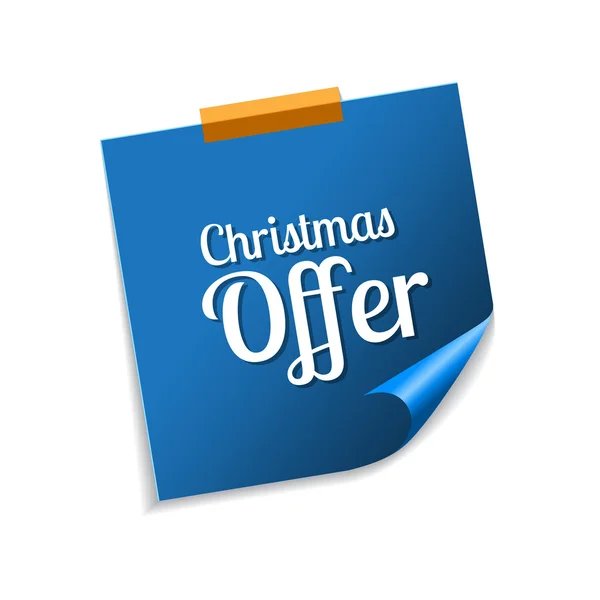 Christmas Offer Blue Sticky Notes — Stock Vector