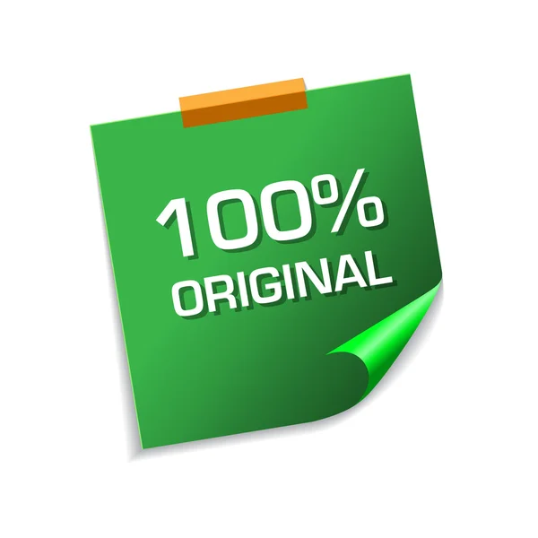 100 τοις εκατό αρχικό σχεδιασμό εικόνα Vector πράσινο κολλώδεις σημειώσεις — Διανυσματικό Αρχείο