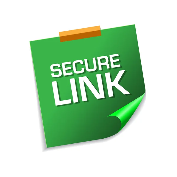 Secure Link Green Sticky Notes Conception d'icônes vectorielles — Image vectorielle