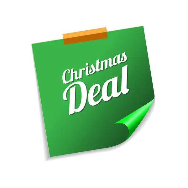 Boże Narodzenie Deal zielone karteczki — Wektor stockowy