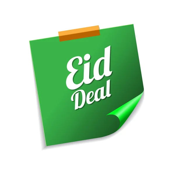 Eid Deal Verde Pegajoso Notas — Archivo Imágenes Vectoriales
