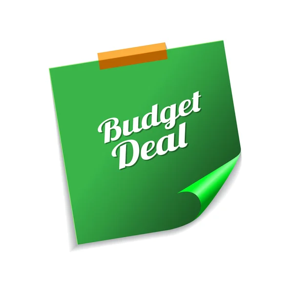 Бюджетний договір Зелені липкі нотатки — стоковий вектор