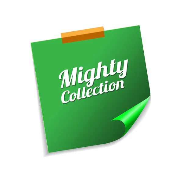 Mighty Collection Green Sticky Notes — Stock Vector