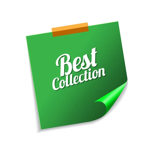 Mejor colección verde pegajoso notas — Vector de stock