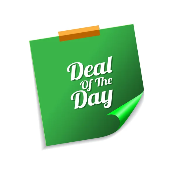 Deal of the Day Green Sticky Note — Vector de stoc