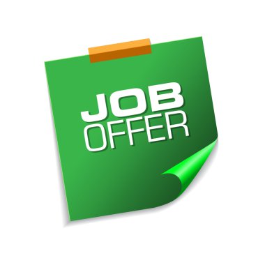 İş teklif yeşil yapışkan notlar