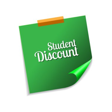 Öğrenci indirimi yeşil yapışkan notlar
