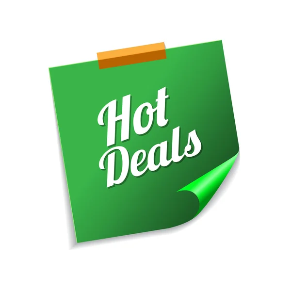 Hot Deals grön Fästisar — Stock vektor