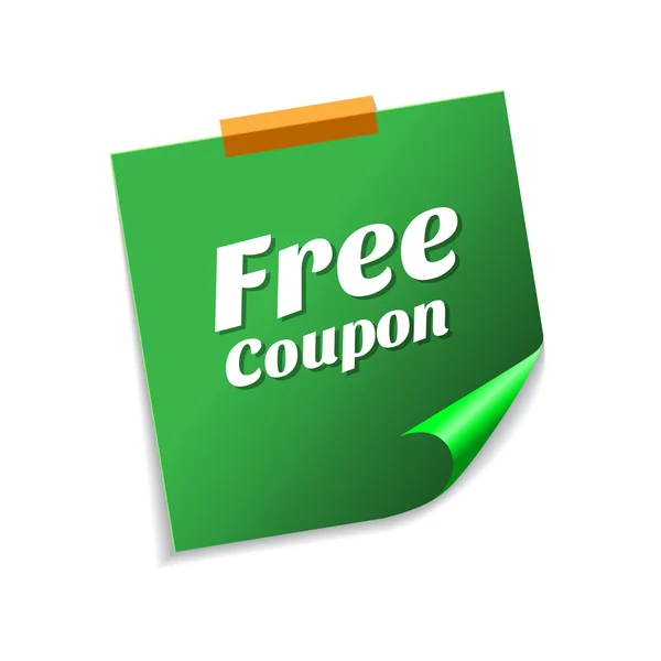 Coupon gratuit Vert Sticky Notes — Image vectorielle