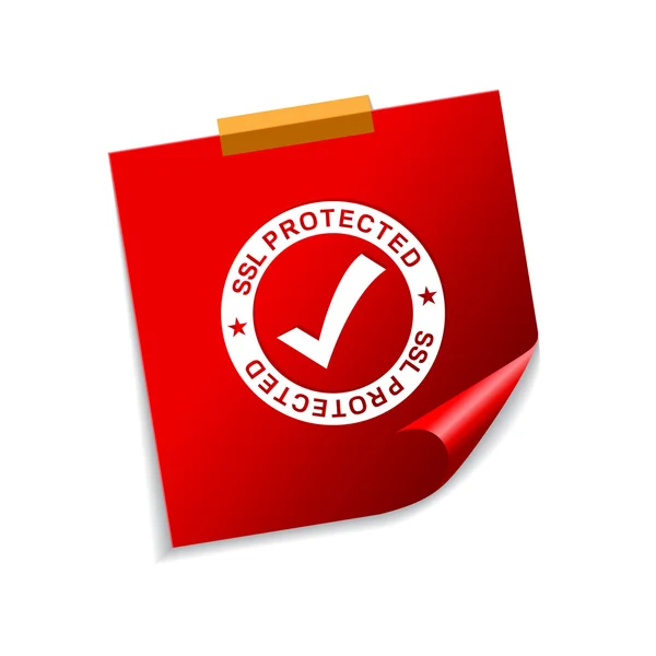 SSL Protégé Rouge Sticky Notes — Image vectorielle