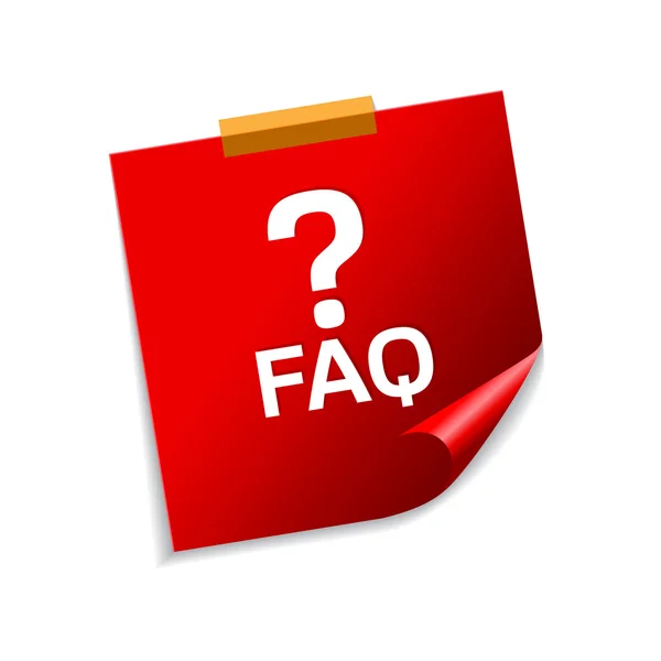 FAQ Red Sticky Notes — Stock Vector