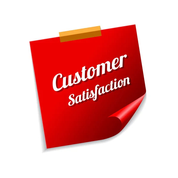 Customer Satisfaction Red Sticky Notes — Stock Vector
