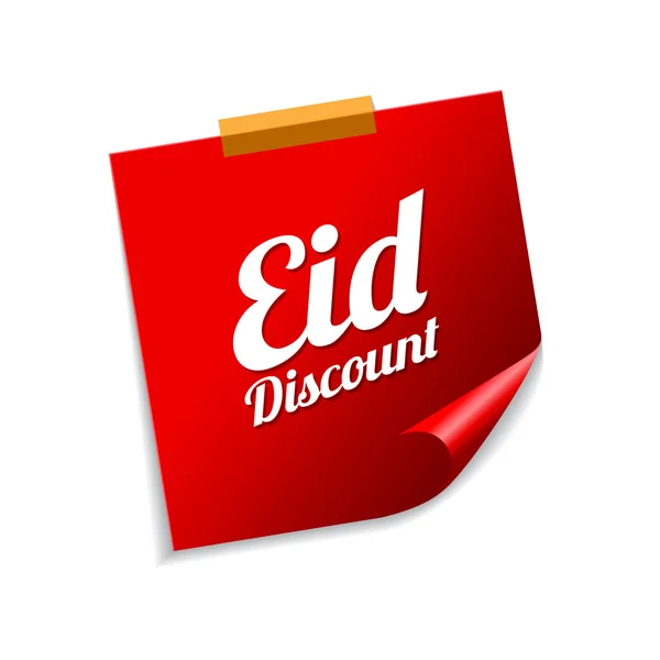 Eid Descuento notas adhesivas rojas — Archivo Imágenes Vectoriales