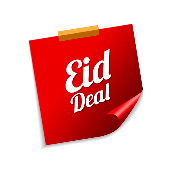 Eid Deal notas adhesivas rojas — Vector de stock