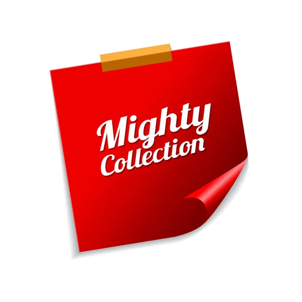 Mighty Collection Red Sticky Notes — Stock Vector
