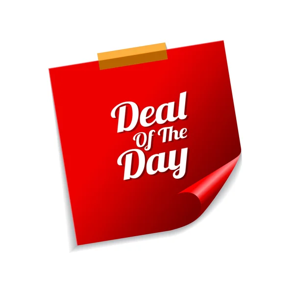 Deal of the Day Red Sticky Note — Vector de stoc