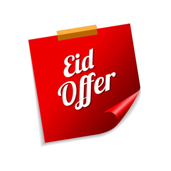 Offerta Eid Note appiccicose rosse — Vettoriale Stock