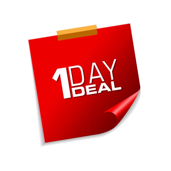 1 Day Deal Red Sticky Notes — Stock Vector