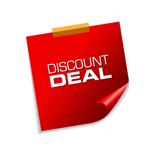 Desconto Deal Red Sticky Notes — Vetor de Stock