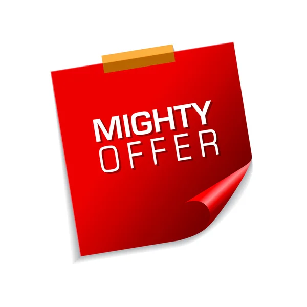 Mighty Offer Red Sticky Notes — Vector de stoc