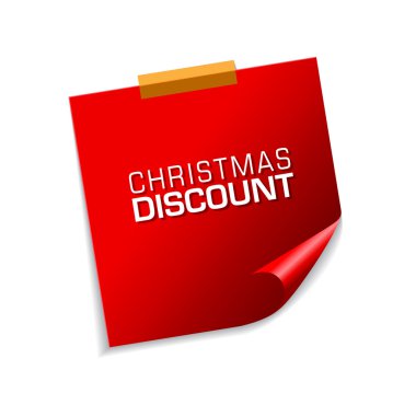 Noel indirim kırmızı yapışkan notlar