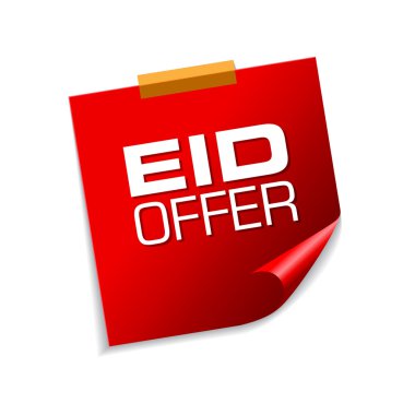 Eid teklif kırmızı yapışkan notlar