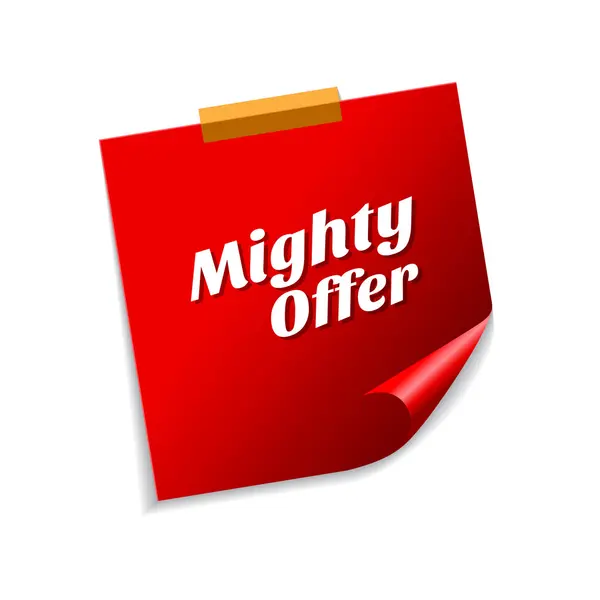 Mighty Offer Red Sticky Notes — Stock Vector