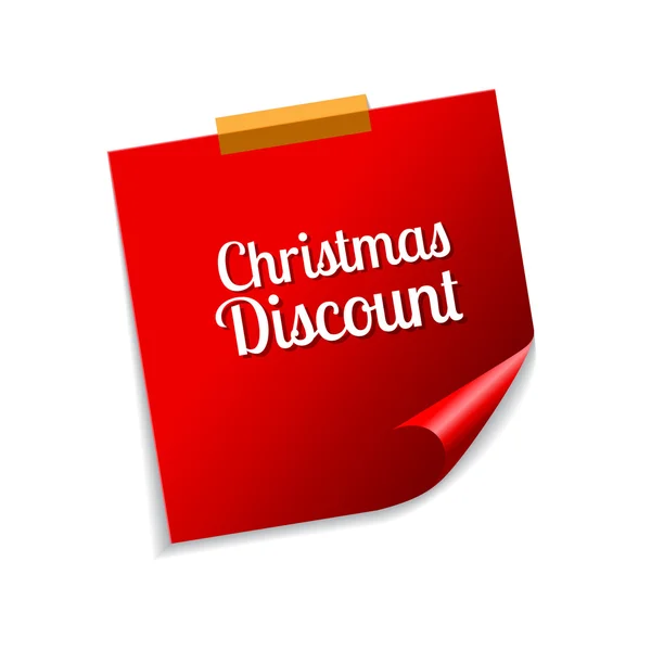 Christmas Discount Red Sticky Notes — Stock Vector