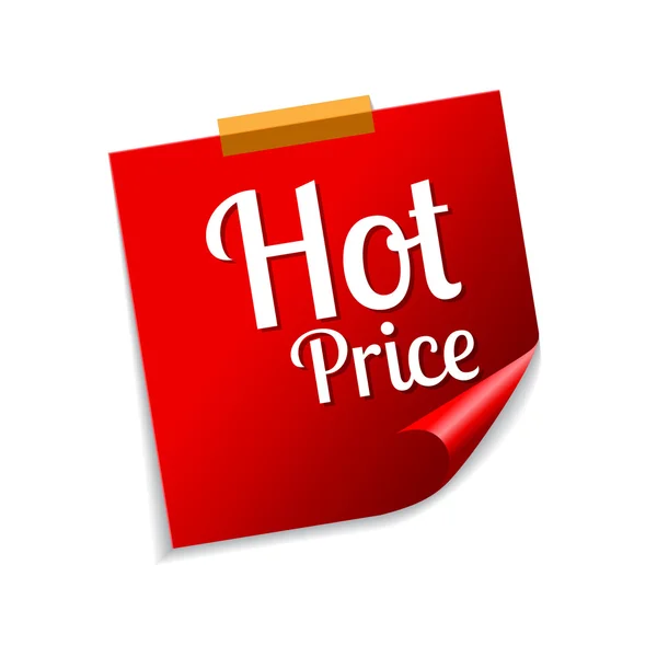 Notas pegajosas vermelhas do preço quente — Vetor de Stock