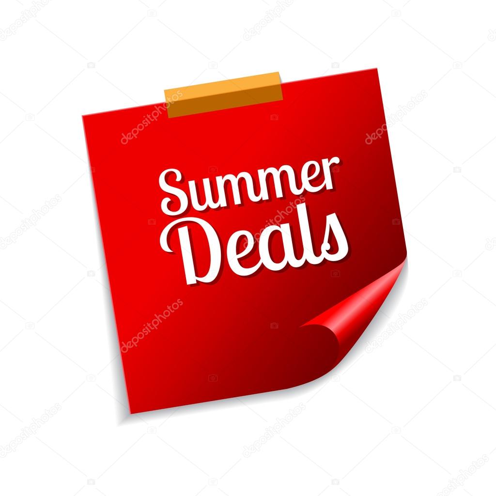 Summer Deals Red Sticky Notes