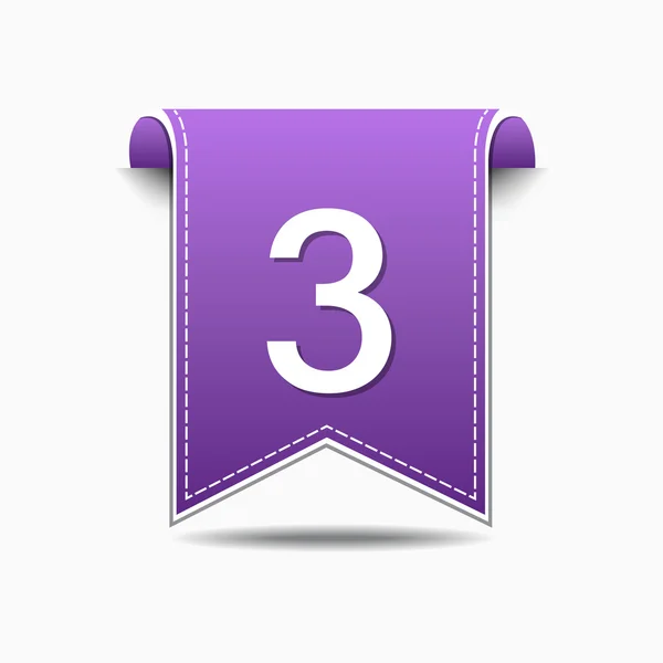 3 číslo ikona webové — Stockový vektor