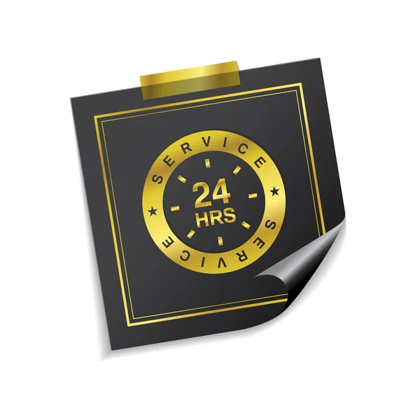 24 ore di servizio Icona Design — Vettoriale Stock