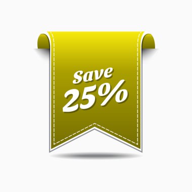 Yüzde 25'i simgesi tasarım kaydetmek