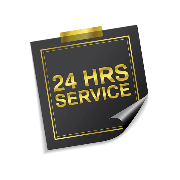 24 Hours Service Sticky Note — Stock Vector