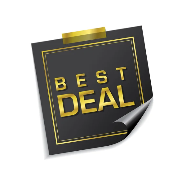 Best Deal Golden Sticky Note — Stock Vector