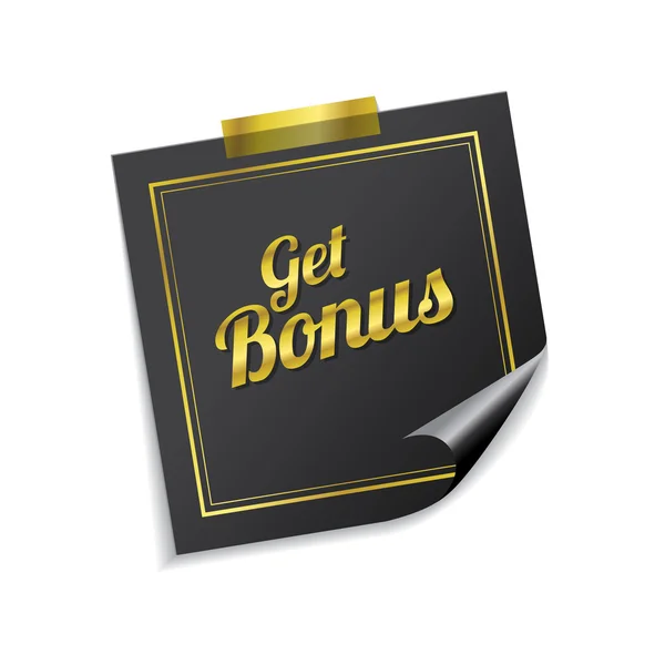 Get Bonus Golden Sticky Note — Stock Vector