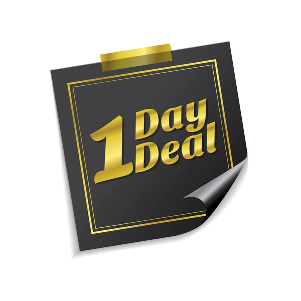 1 Day Deal Golden Sticky Note — Stock Vector