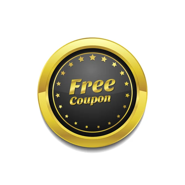 Cupón gratis icono botón — Vector de stock