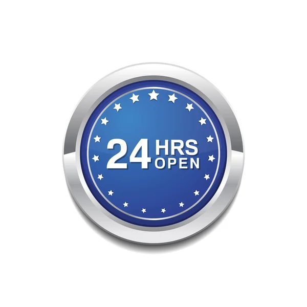 24 ore Open Icon Design — Vettoriale Stock